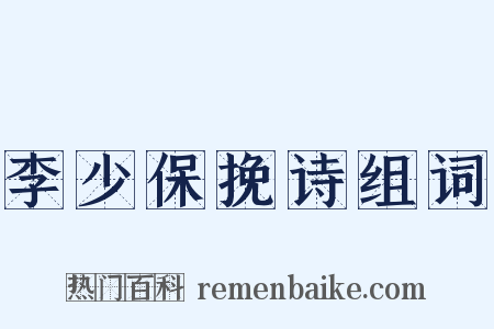 李少保挽诗组词是什么意思的图片